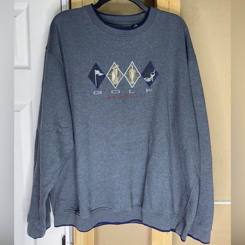 Vintage Focus America Gray Golf Sweater